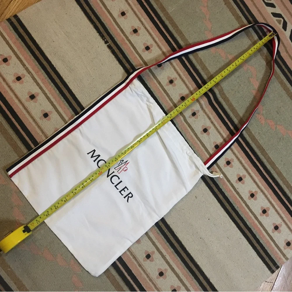 Moncler drawstring dustbag with shoulder strap  15” x 14” NEW